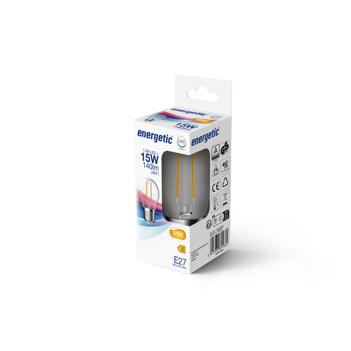 Energetic® LED MiniGlobe Leuchtmittel E27 G45 1,2W klar