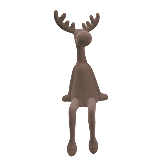 Florissima Kantenhocker Elch taupe beflockt 12×12×31 cm