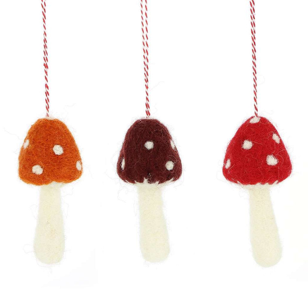 GLOBO Anhänger Pilze 3er-Set Filz