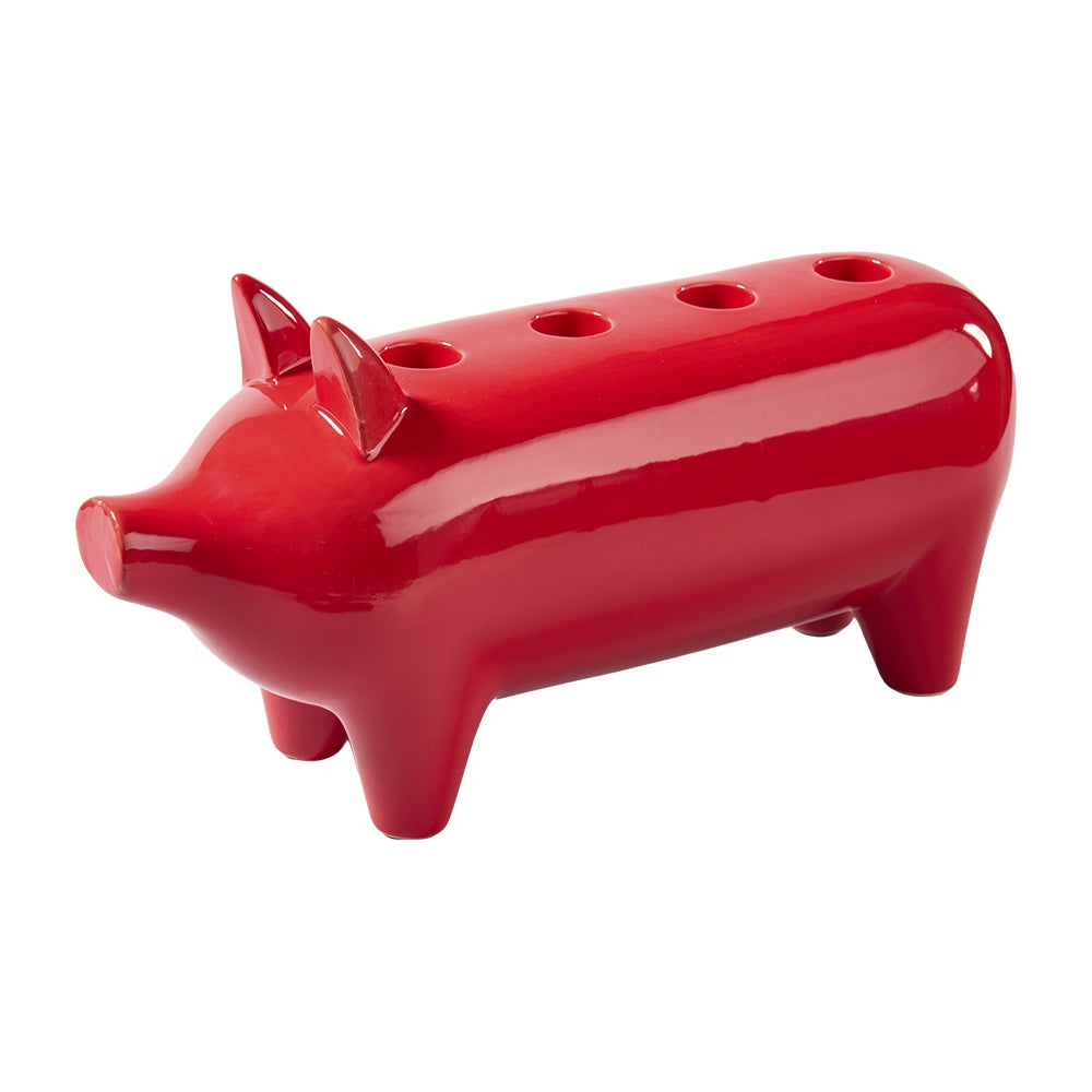 God Jul Kerzenhalter Schwein Keramik für 4 Kerzen