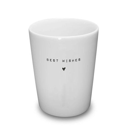 Goldscherben Becher Best Wishes Porzellan