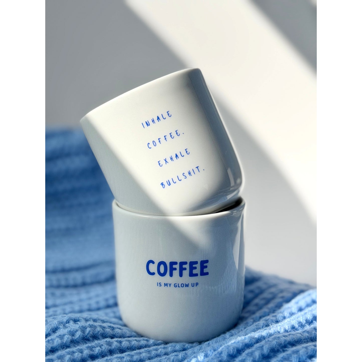 Goldscherben Becher Tasse Inhale Coffee. Exhale Bullshit.