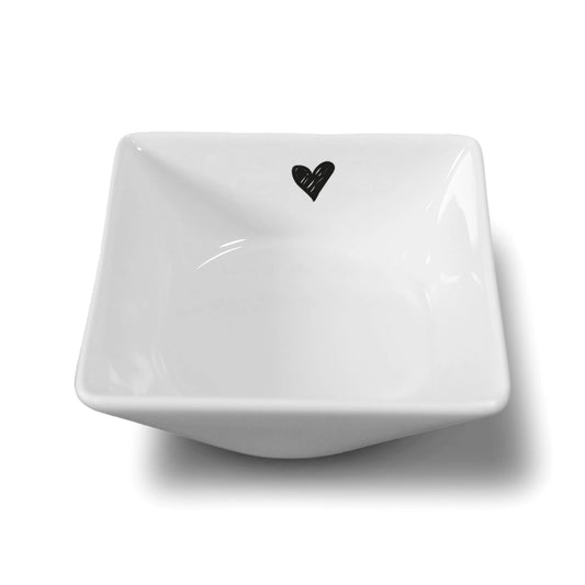 Goldscherben Schälchen Herz-Motiv Porzellan