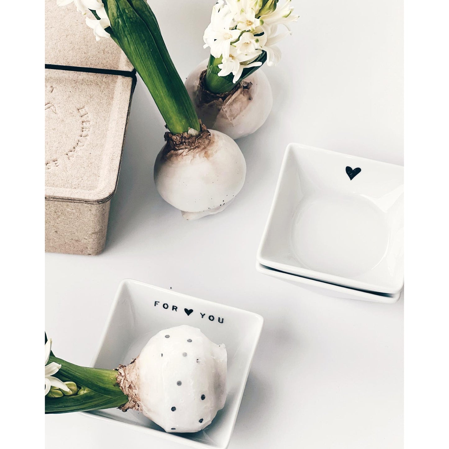 Goldscherben Schälchen Herz-Motiv Porzellan