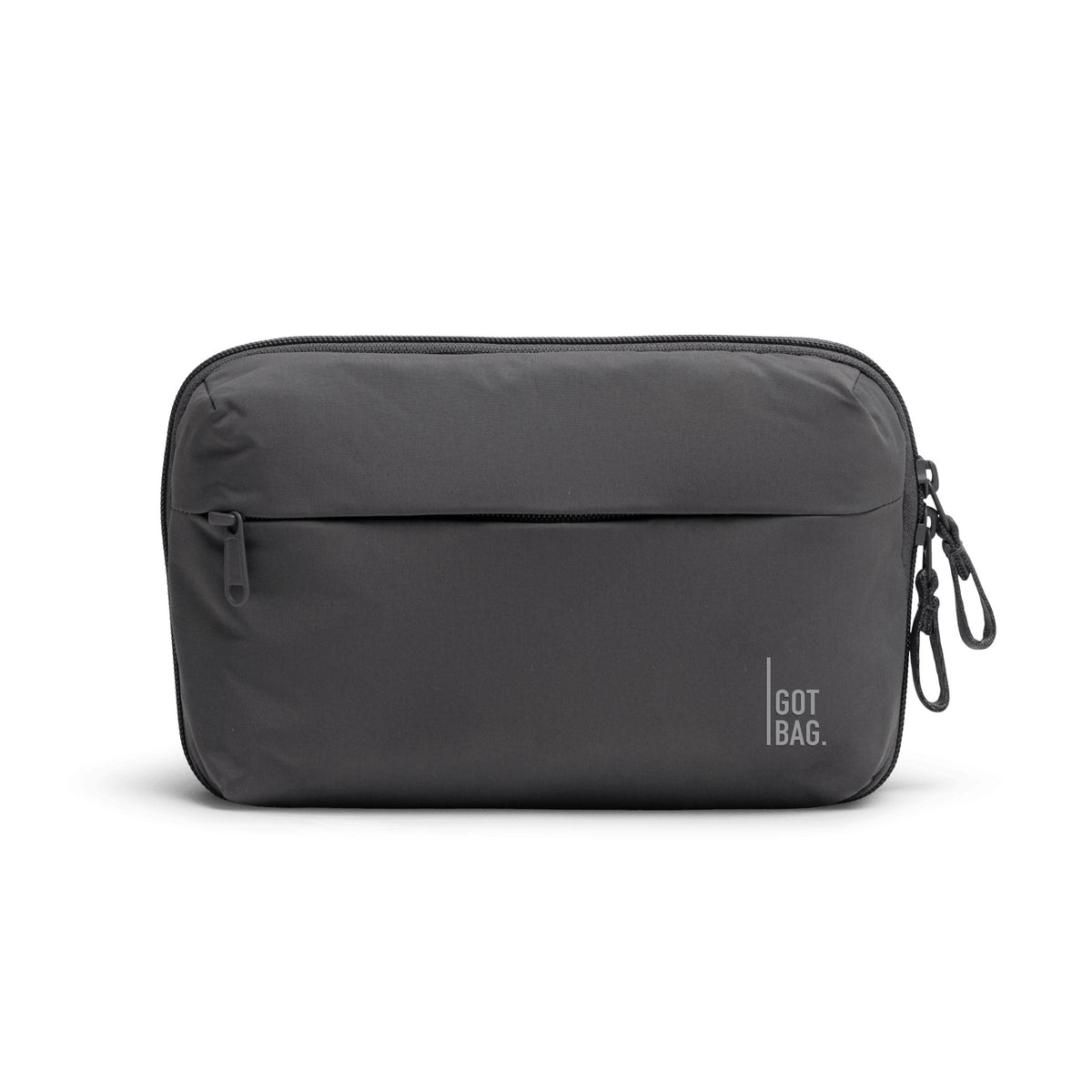 GOT BAG Commuter Tech Pouch monochrome in der Farbe Shark – kleine, minimalistische Zubehörtasche mit Hauptmaterial aus recycelten Fischernetzen für Ladekabel und Zubehör