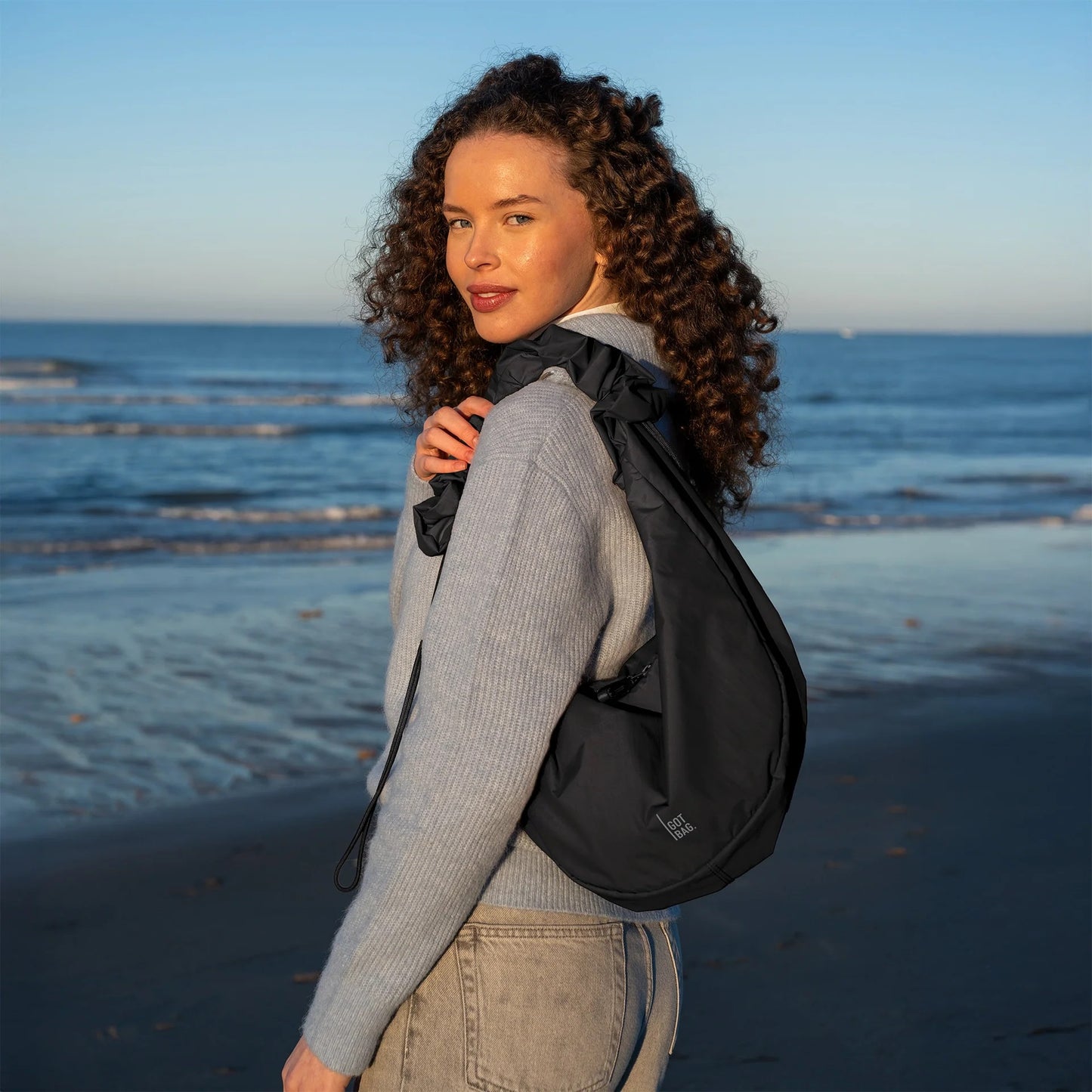 GOT BAG Moon Bag Ruffle monochrome black