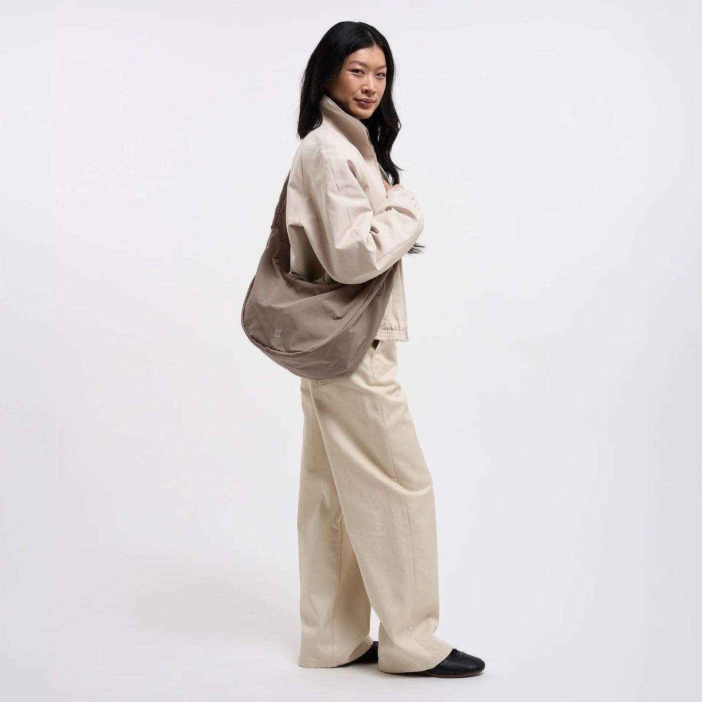 GOT BAG Moon Bag Ruffle monochrome oyster