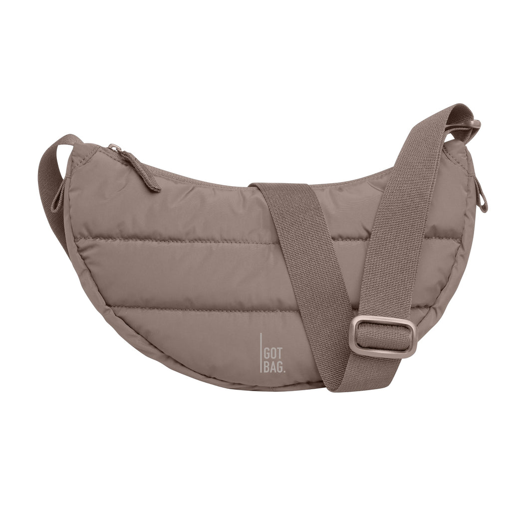 GOT BAG Puffer Moon Bag small monochrome oyster