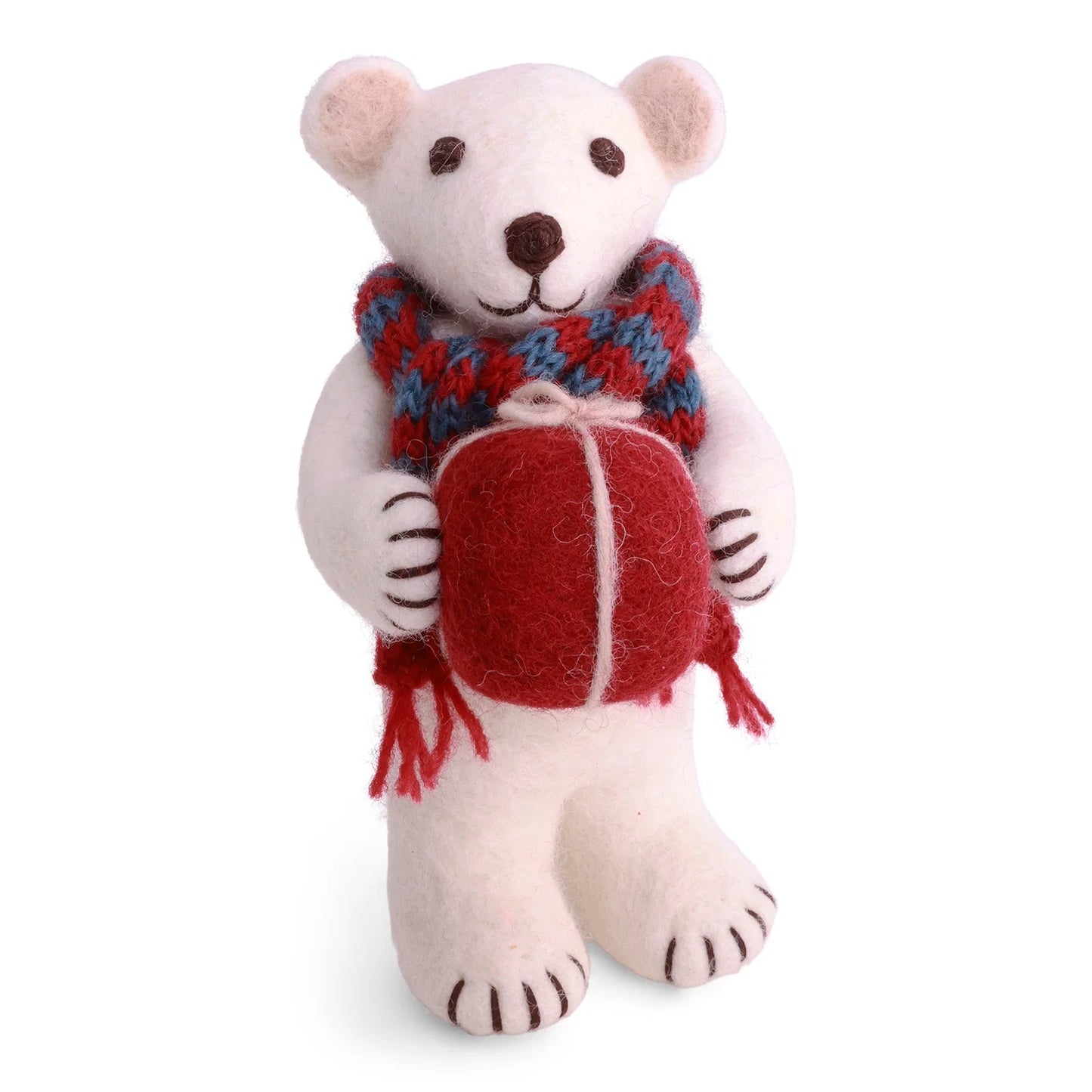 Gry & Sif Filz Eisbär mit Geschenk mittelgroß