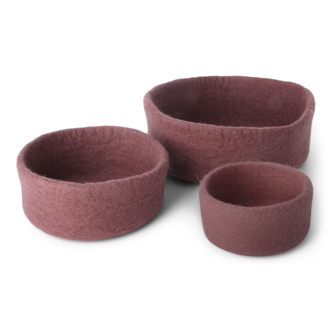 Gry & Sif Schalen Filz pflaume