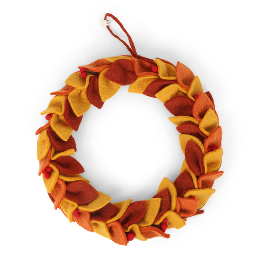 Gry & Sif Filz Herbstkranz mit Blättern und Beeren