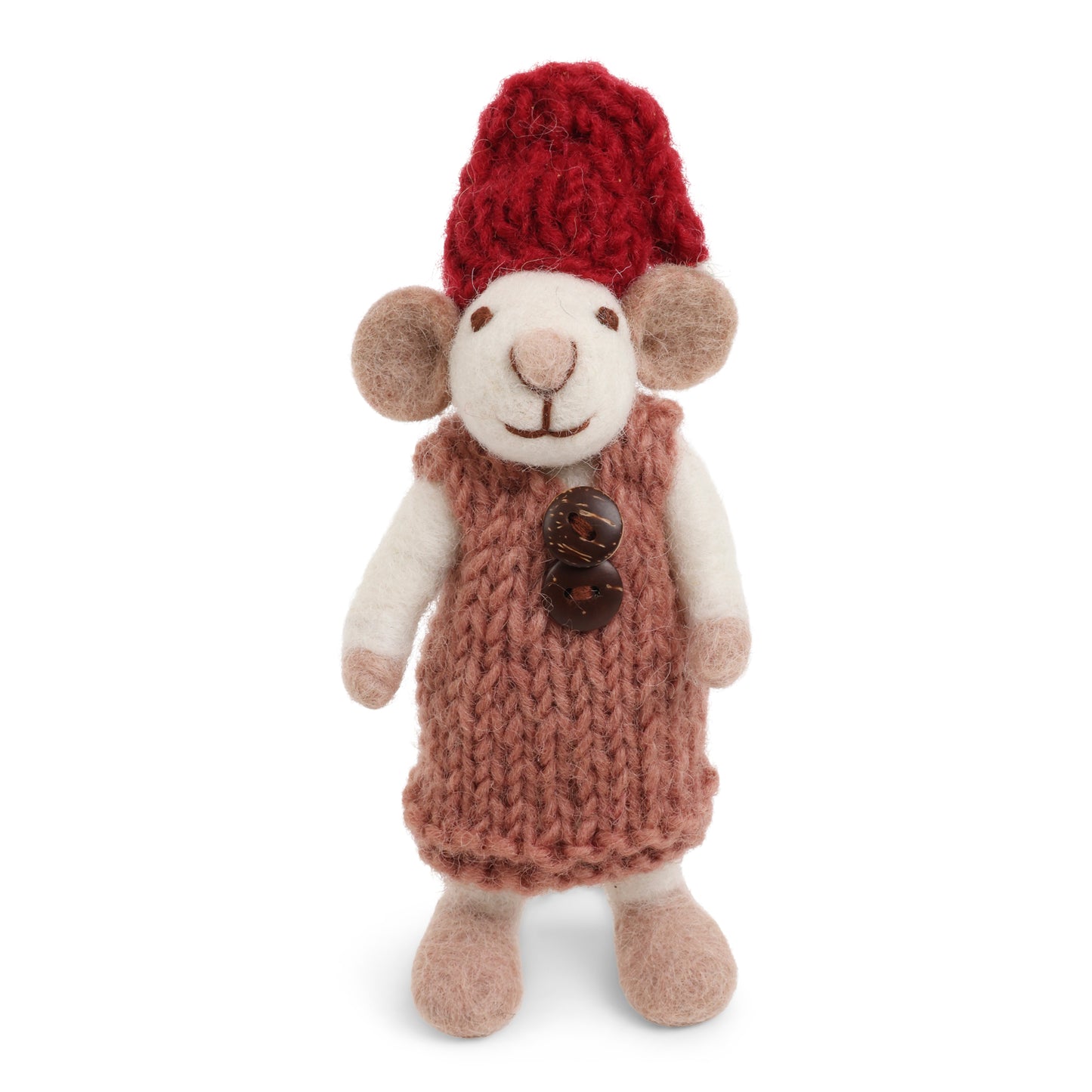 Gry & Sif Mini Maus weiß mit rosa Kleid