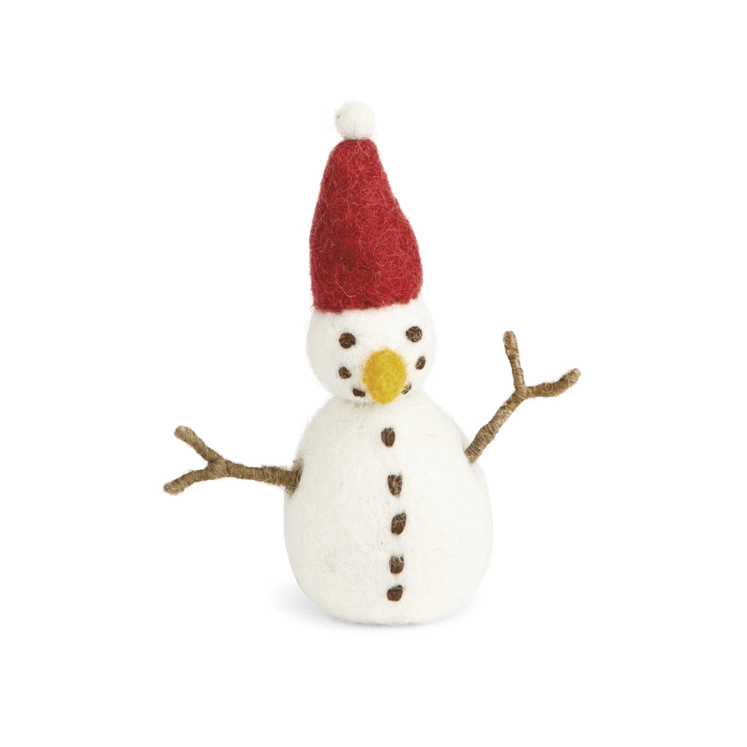 Gry & Sif Schneemann klein mit rotem Hut