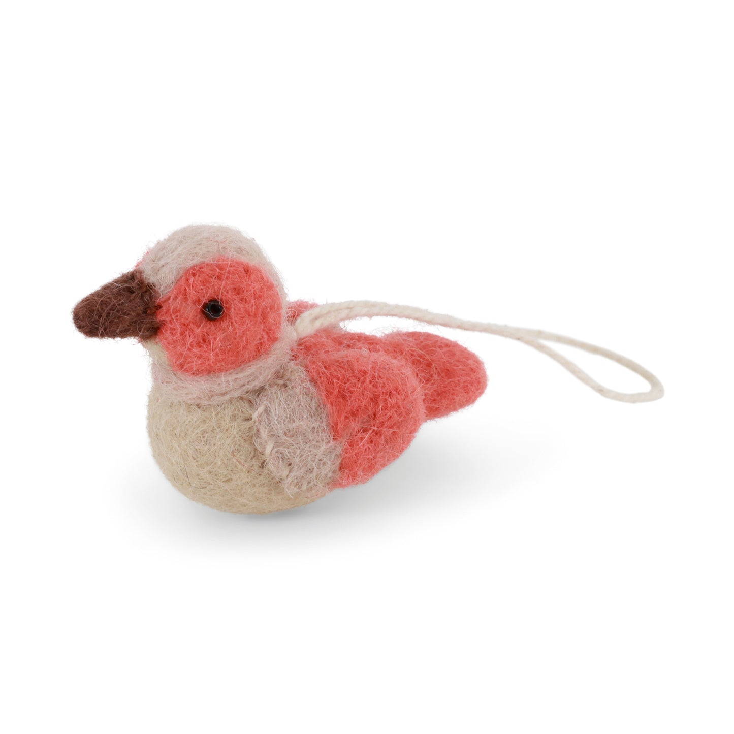 Gry & Sif Filz Vogel Mini Spatz coral/beige