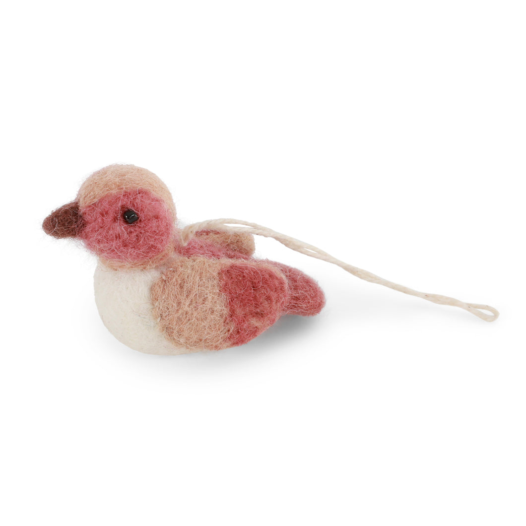 Gry & Sif Filz Vogel Mini Spatz staubrot/weiß