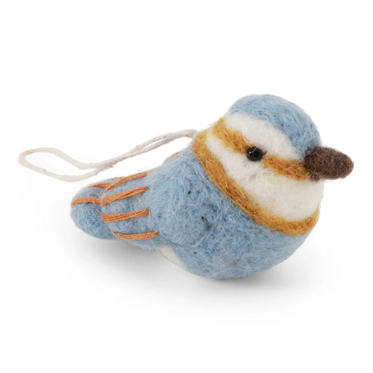 Gry & Sif Filz Vogel Zeisig blau