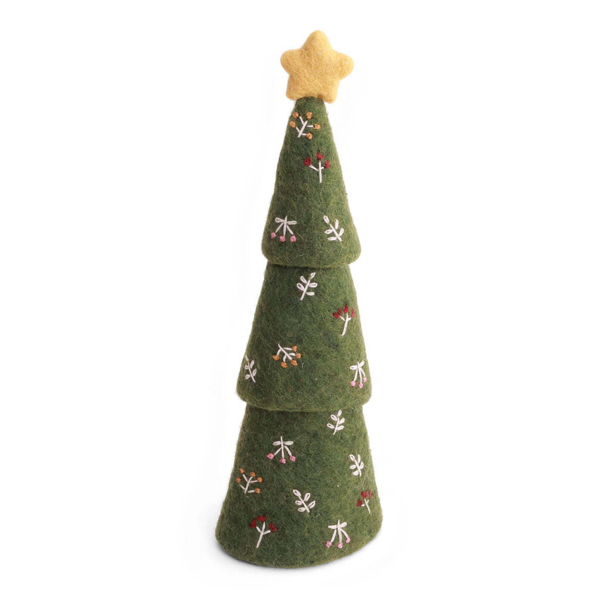Gry & Sif Filz Weihnachtsbaum mit Stickerei 3er-Set