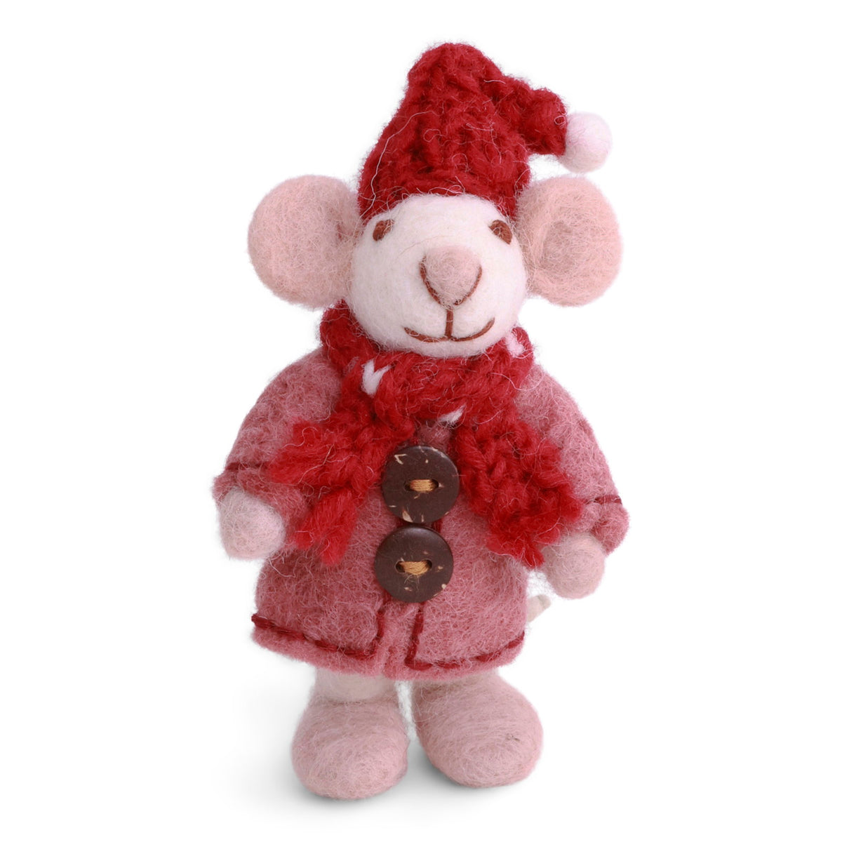 Gry & Sif Mini Maus weiß mit rosa Mantel