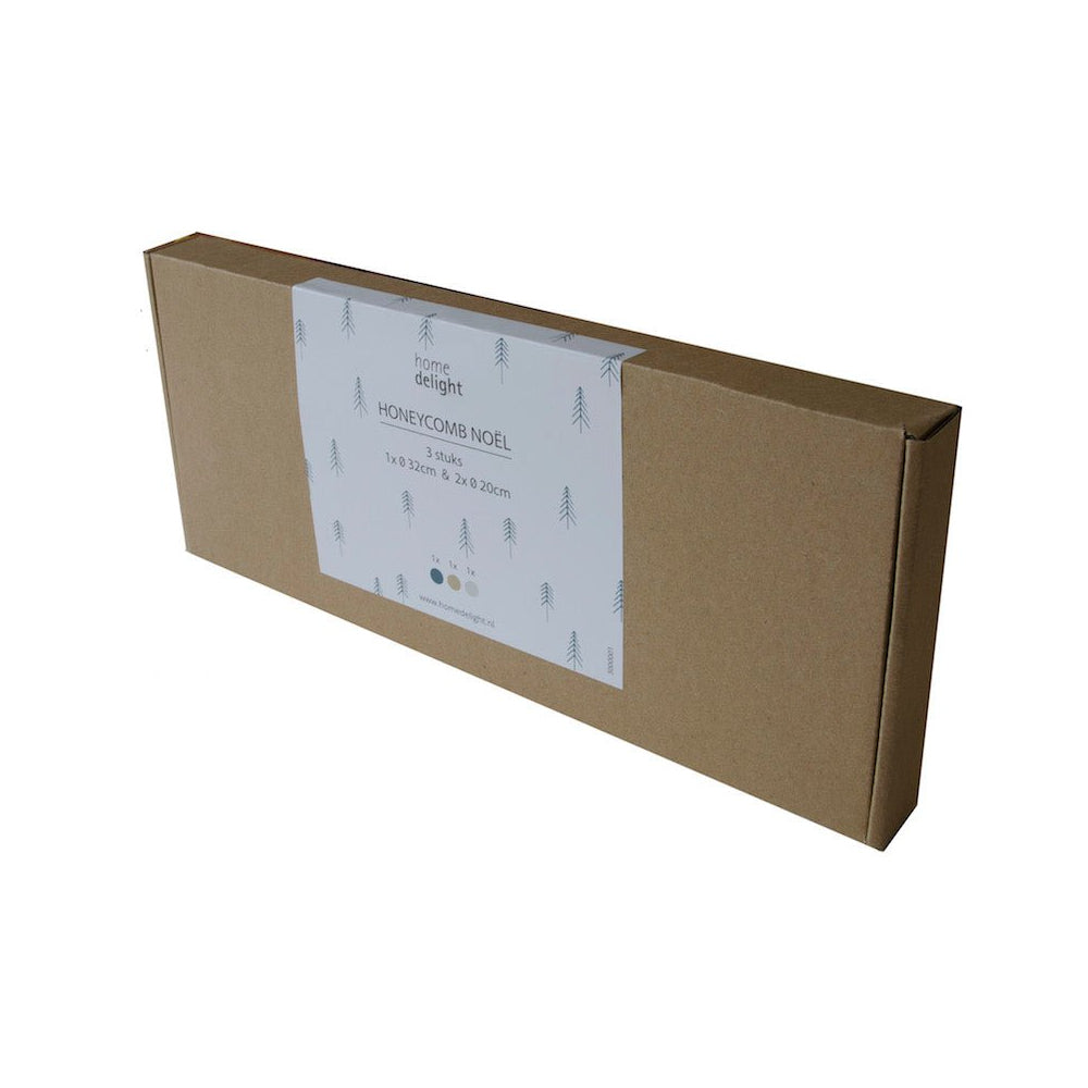 Home Delight Papier Wabenbaum Noël 3er-Set