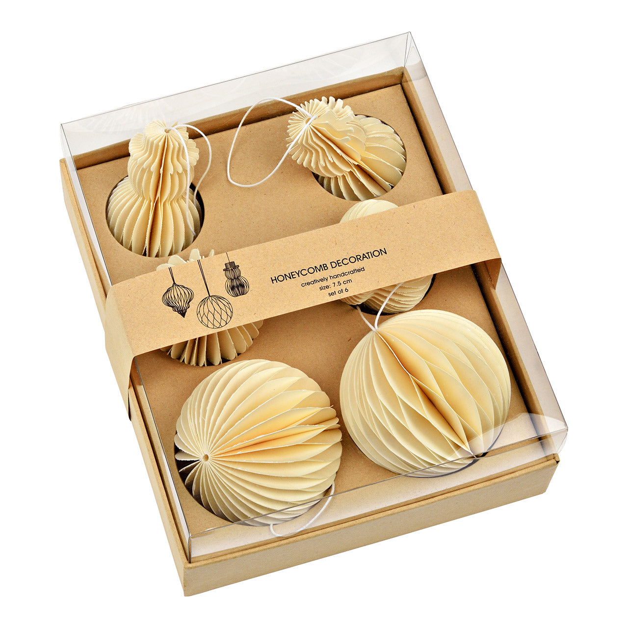 Honeycomb Decoration Dekohänger elfenbein 6er-Set