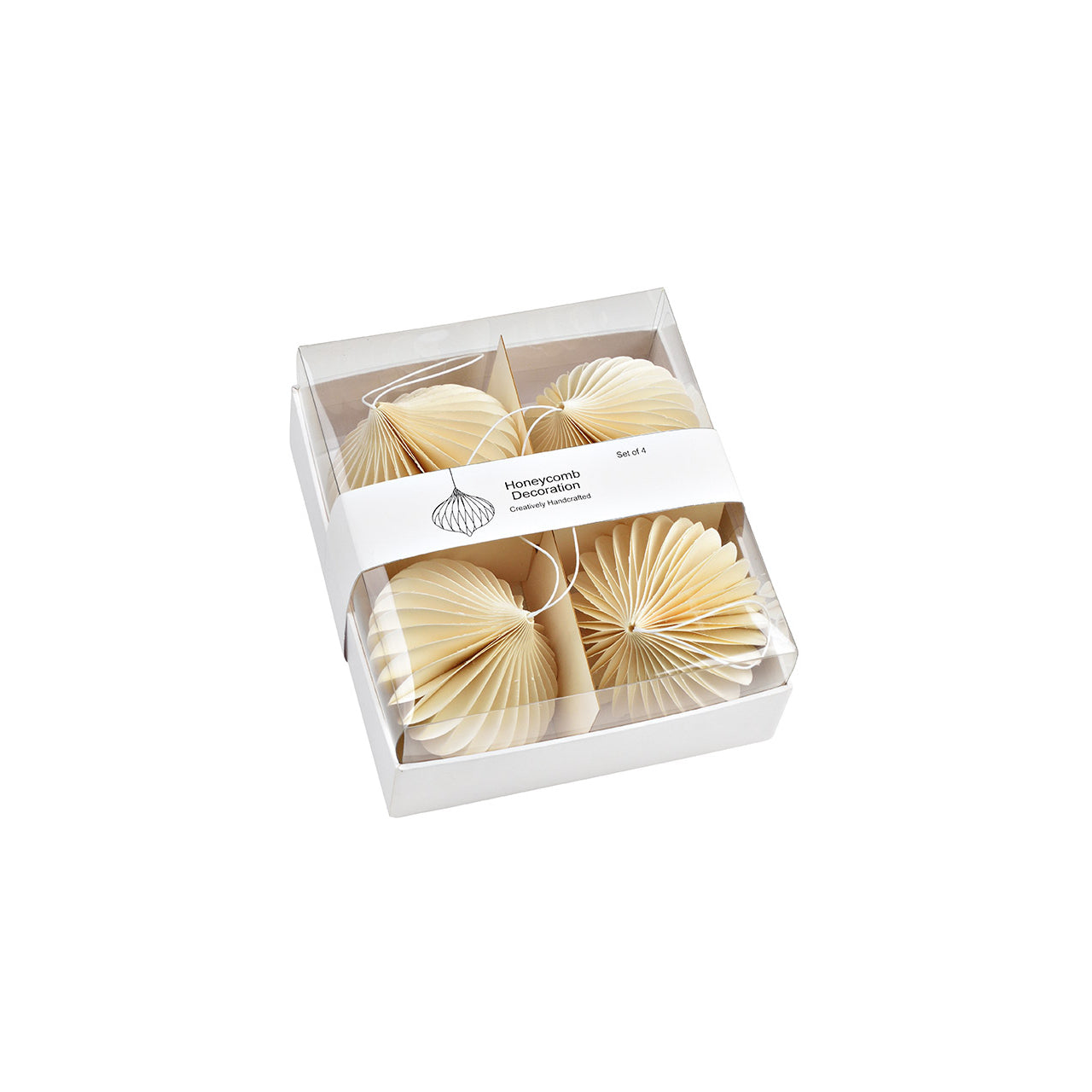 Honeycomb Decoration Dekohänger elfenbein 4er-Set