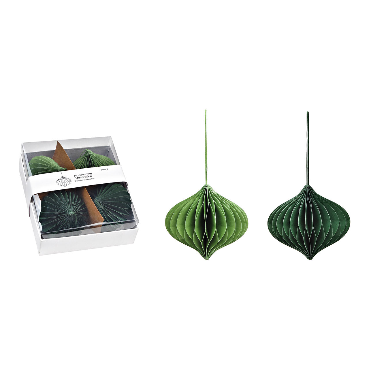Honeycomb Decoration Dekohänger grün 4er-Set
