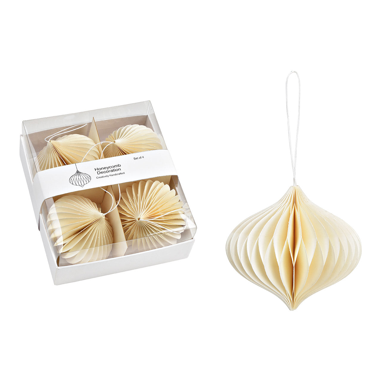 Honeycomb Decoration Dekohänger weiß 4er-Set