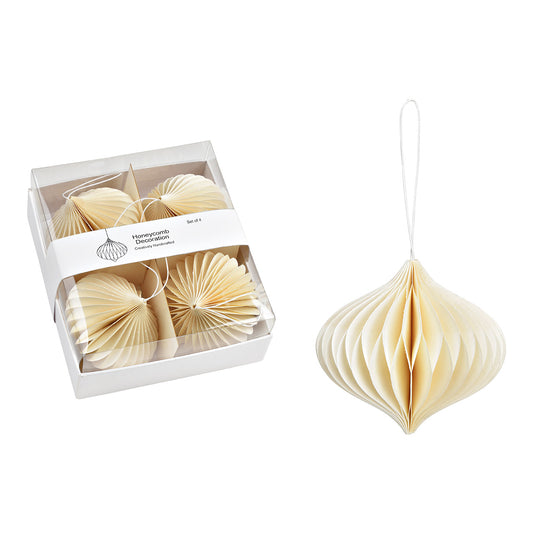 Honeycomb Decoration Dekohänger weiß 4er-Set