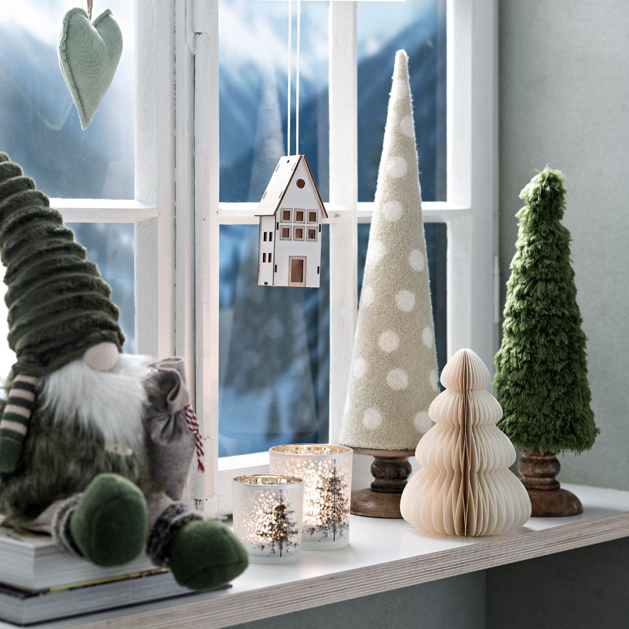 Honeycomb Decoration Tannenbaum elfenbein 15 cm