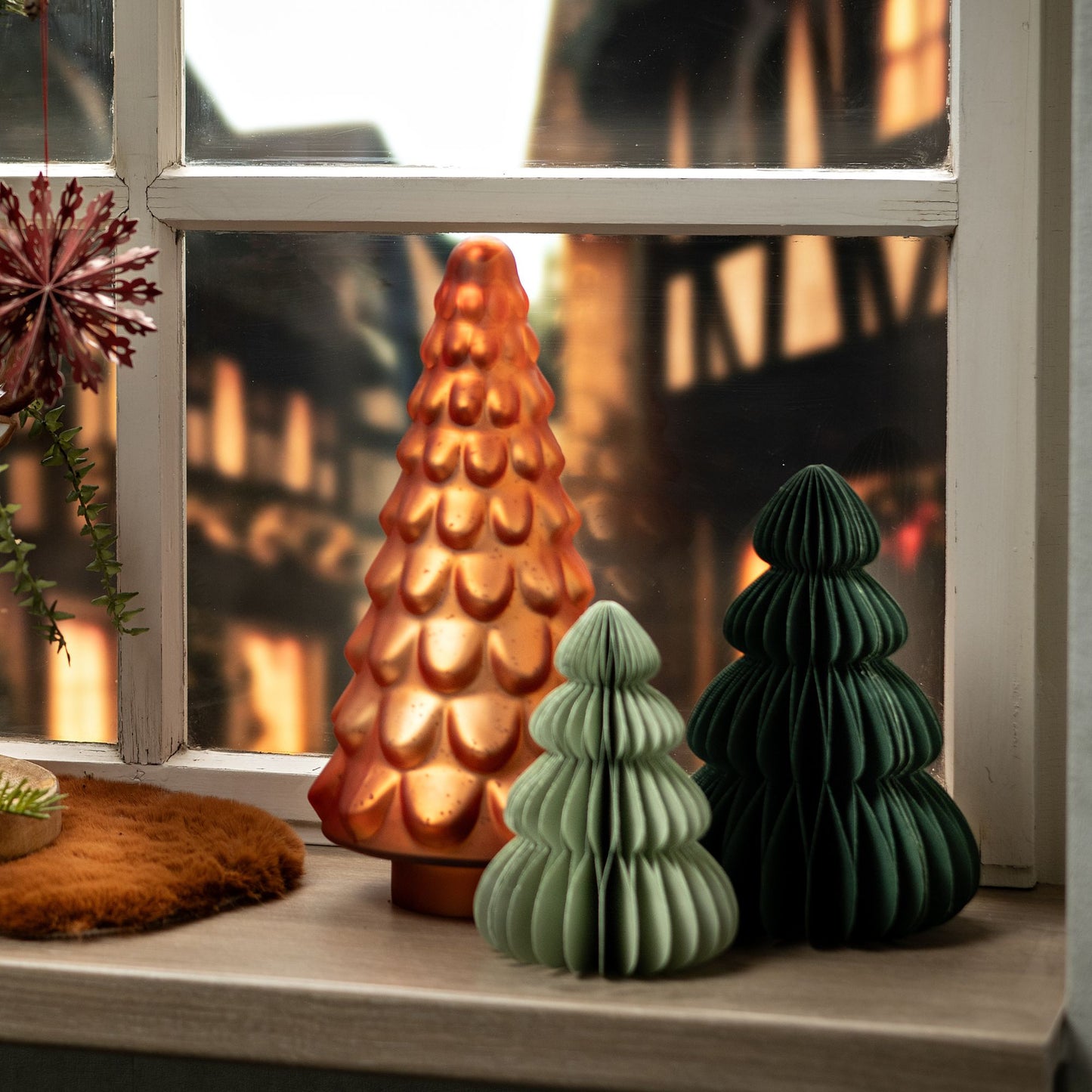 Honeycomb Decoration Tannenbaum jadegrün 15 cm