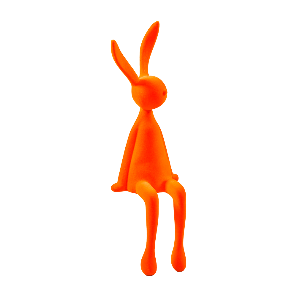 Florissima Kantenhocker Hase orange beflockt 12×12×35 cm