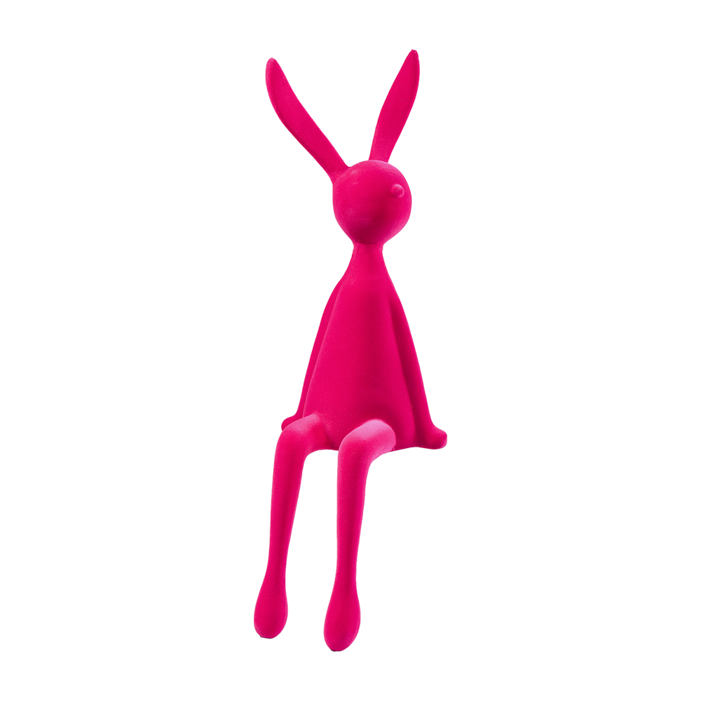 Florissima Kantenhocker Hase pink beflockt 12×12×35 cm
