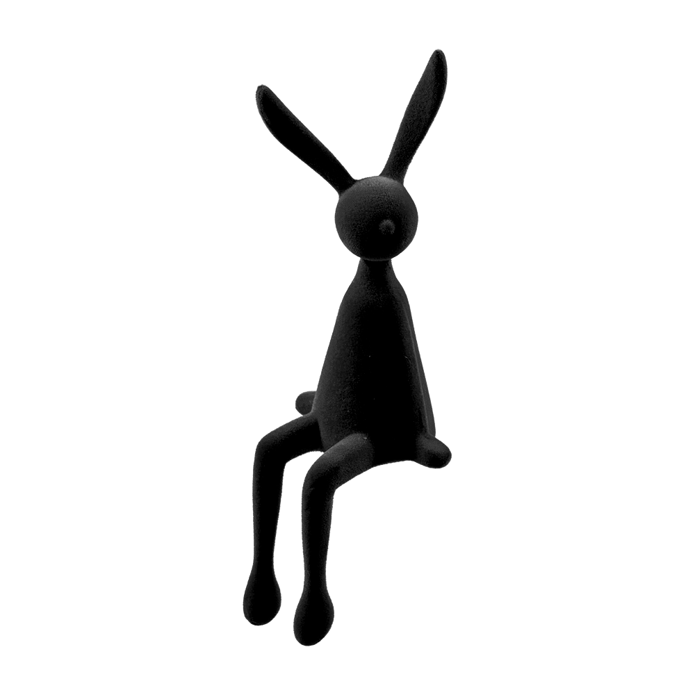 Florissima Kantenhocker Hase schwarz beflockt 12×12×35 cm