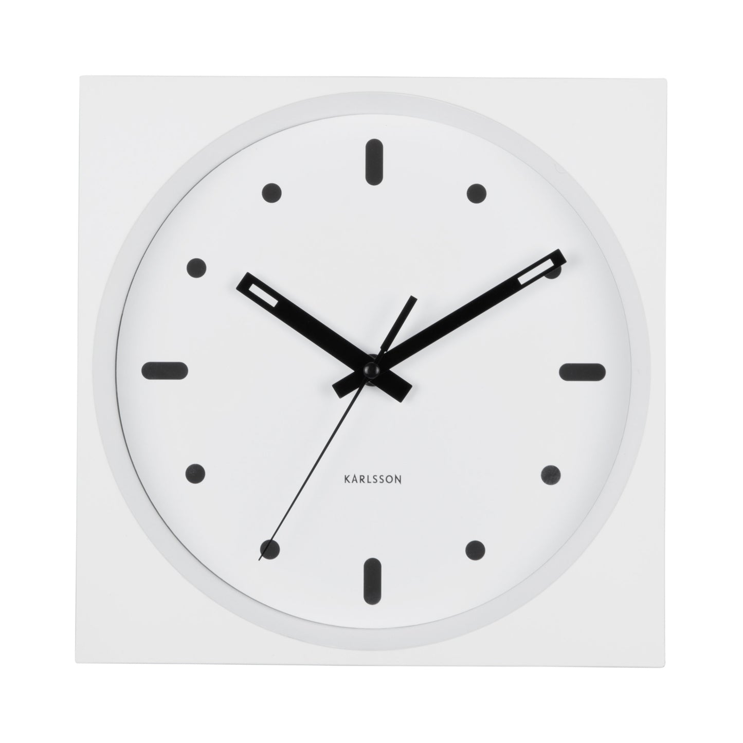 Karlsson Wanduhr Incesante Square weiß