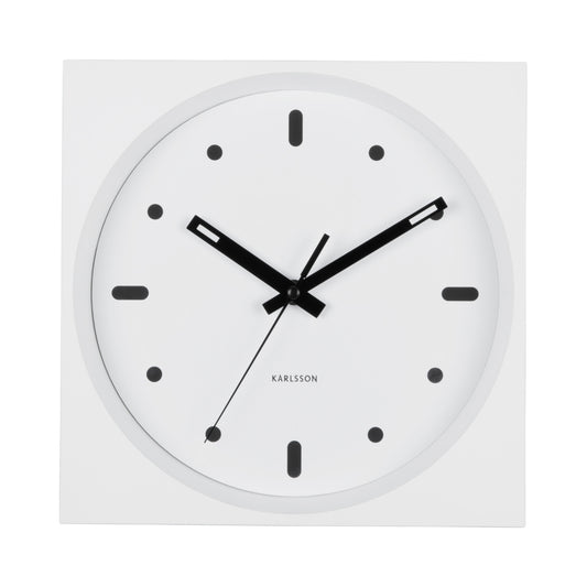 Karlsson Wanduhr Incesante Square weiß