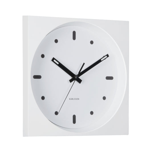 Karlsson Wanduhr Incesante Square weiß