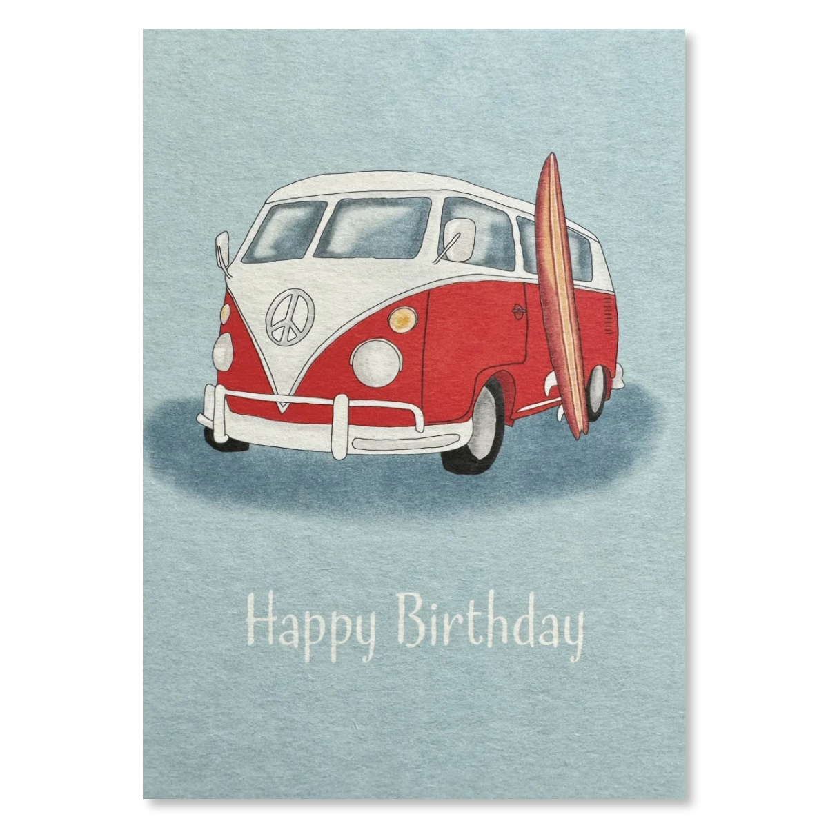 KEITCARDS Grußkarte Bulli rot