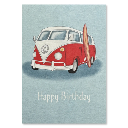 KEITCARDS Grußkarte Bulli rot