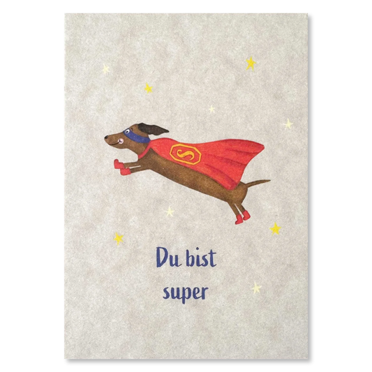 KEITCARDS Grußkarte Dackel Superheld