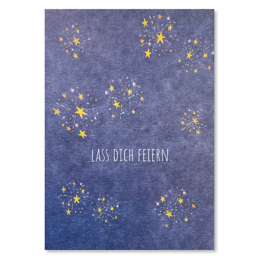 KEITCARDS Grußkarte Feuerwerk Lass Dich feiern