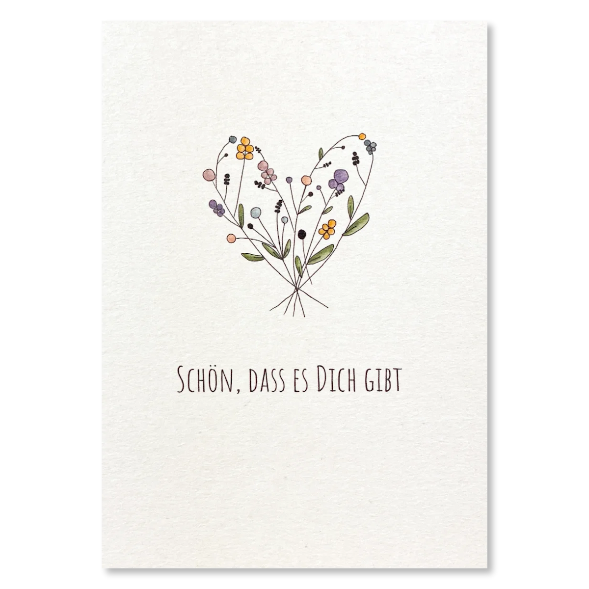 KEITCARDS Grußkarte Schön, dass es dich gibt Blumenherz