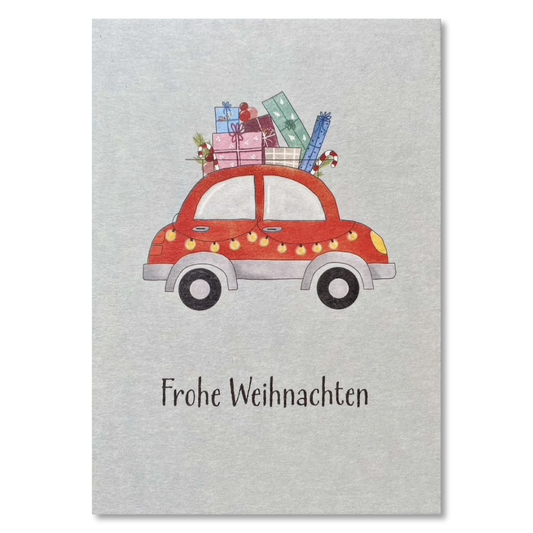 KEITCARDS Grußkarte Weihnachtsauto