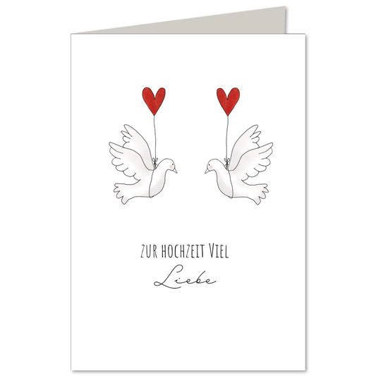 KEITCARDS Klappkarte 2 Tauben Hochzeitskarte
