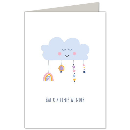 KEITCARDS Klappkarte Babywolke mit Anhängern