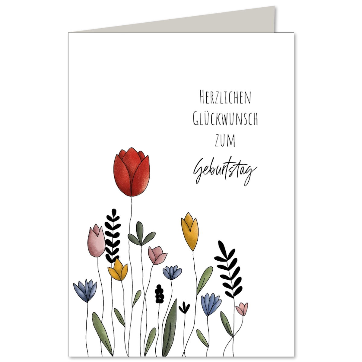 KEITCARDS Klappkarte Blumenwiese Geburtstag