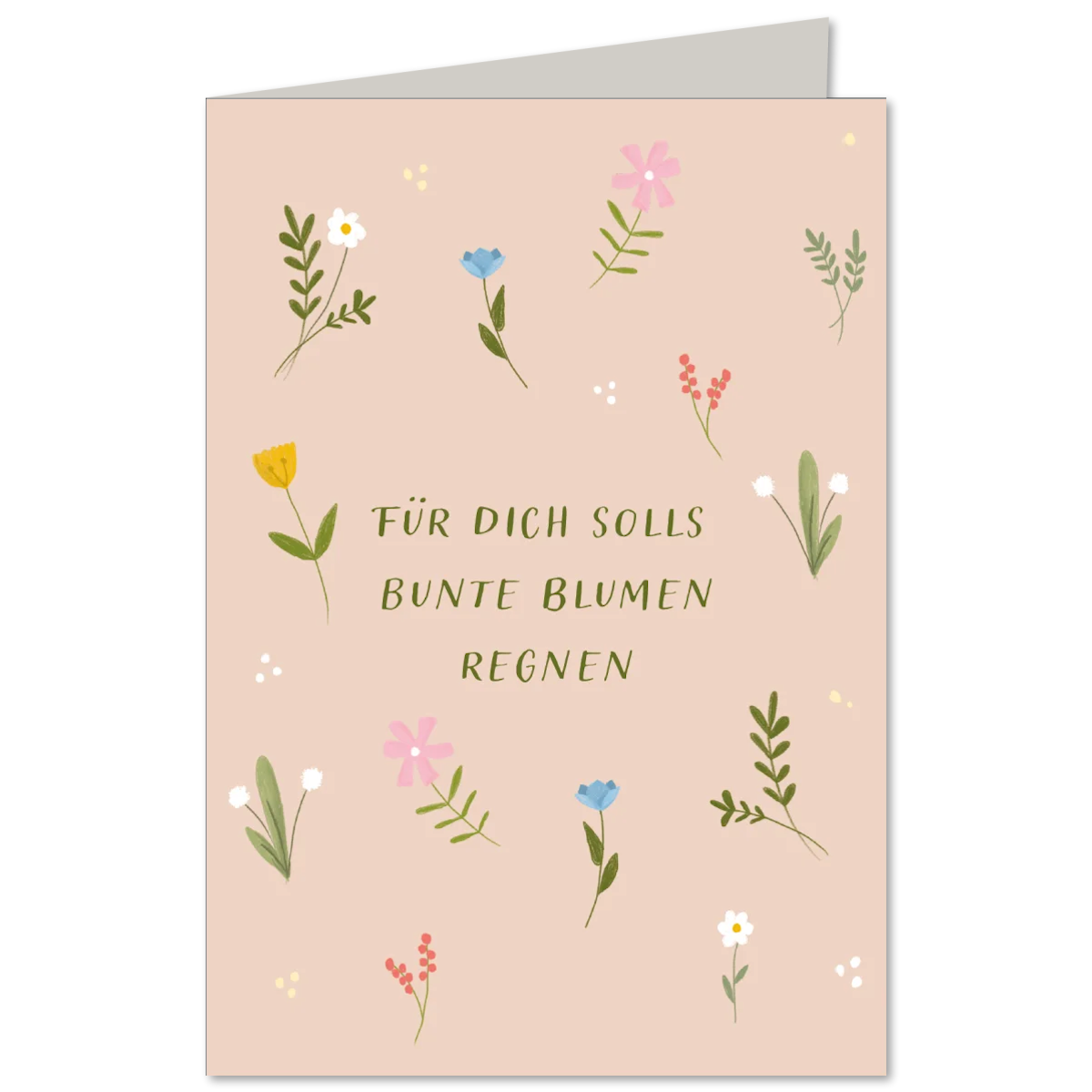 KEITCARDS Klappkarte Für Dich solls bunte Blumen regnen