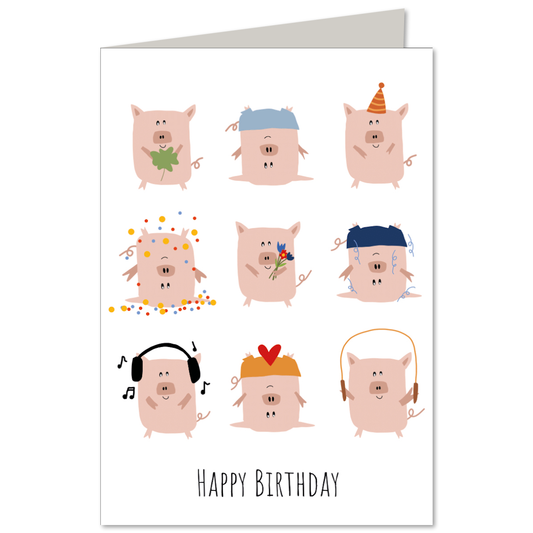 KEITCARDS Klappkarte Glücksschweine