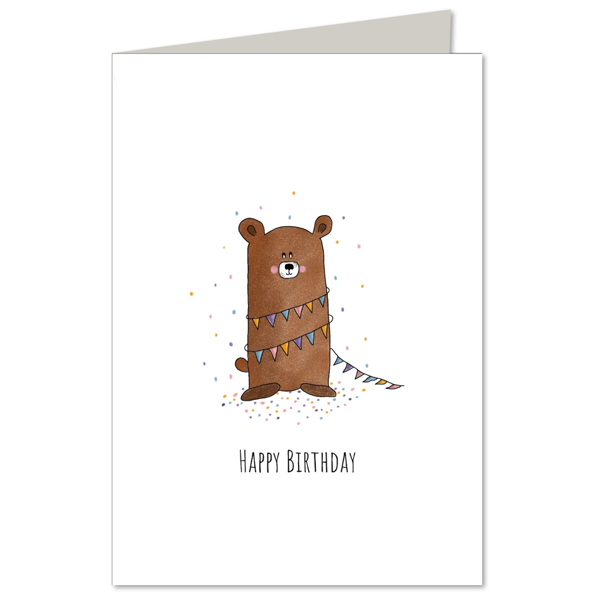 KEITCARDS Klappkarte Happy Birthday kleiner Bär