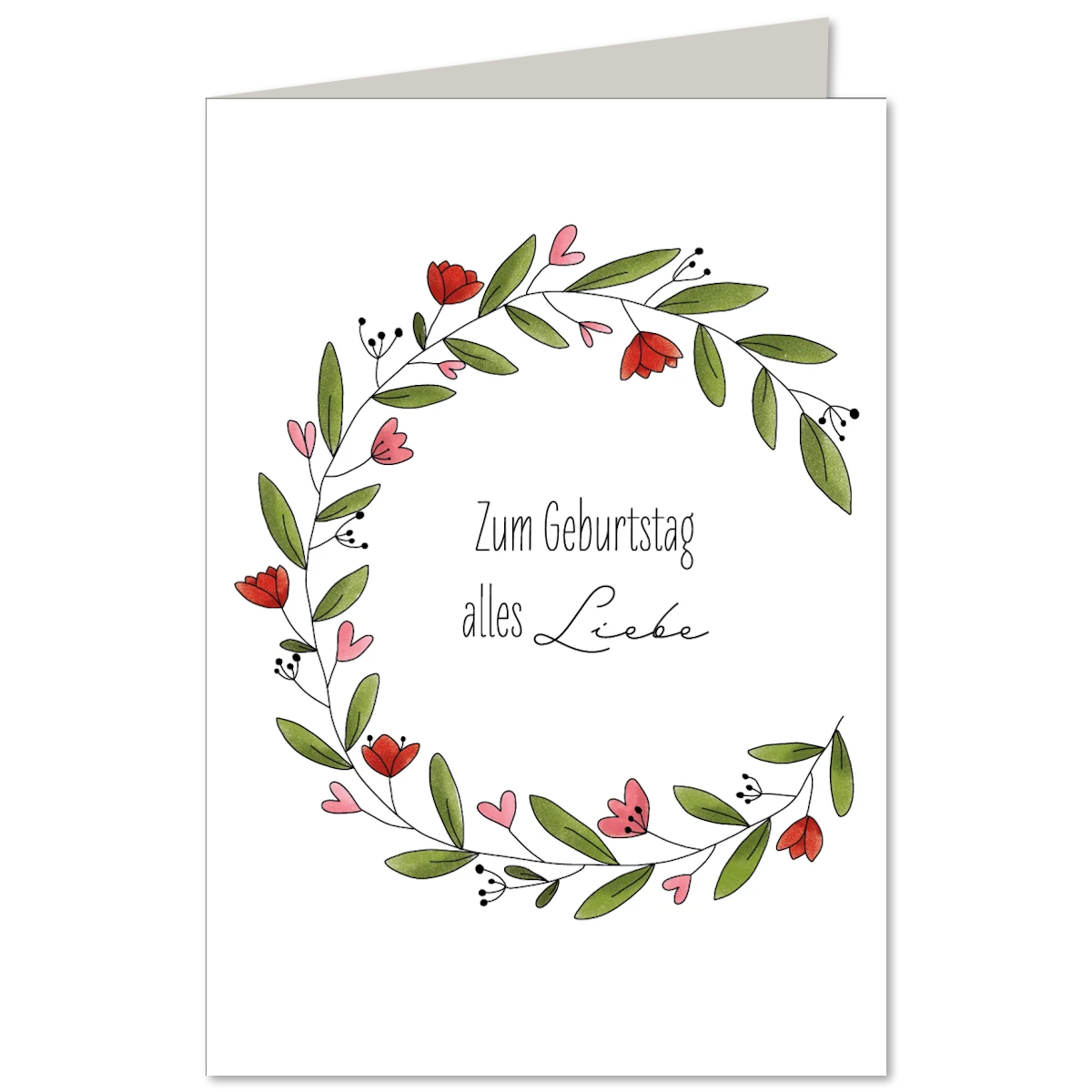 KEITCARDS Klappkarte Kranz zum Geburtstag