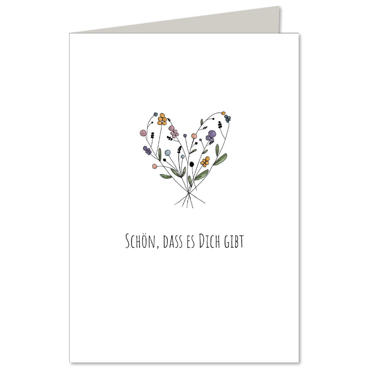 KEITCARDS Klappkarte Schön, dass es Dich gibt Blumenherz